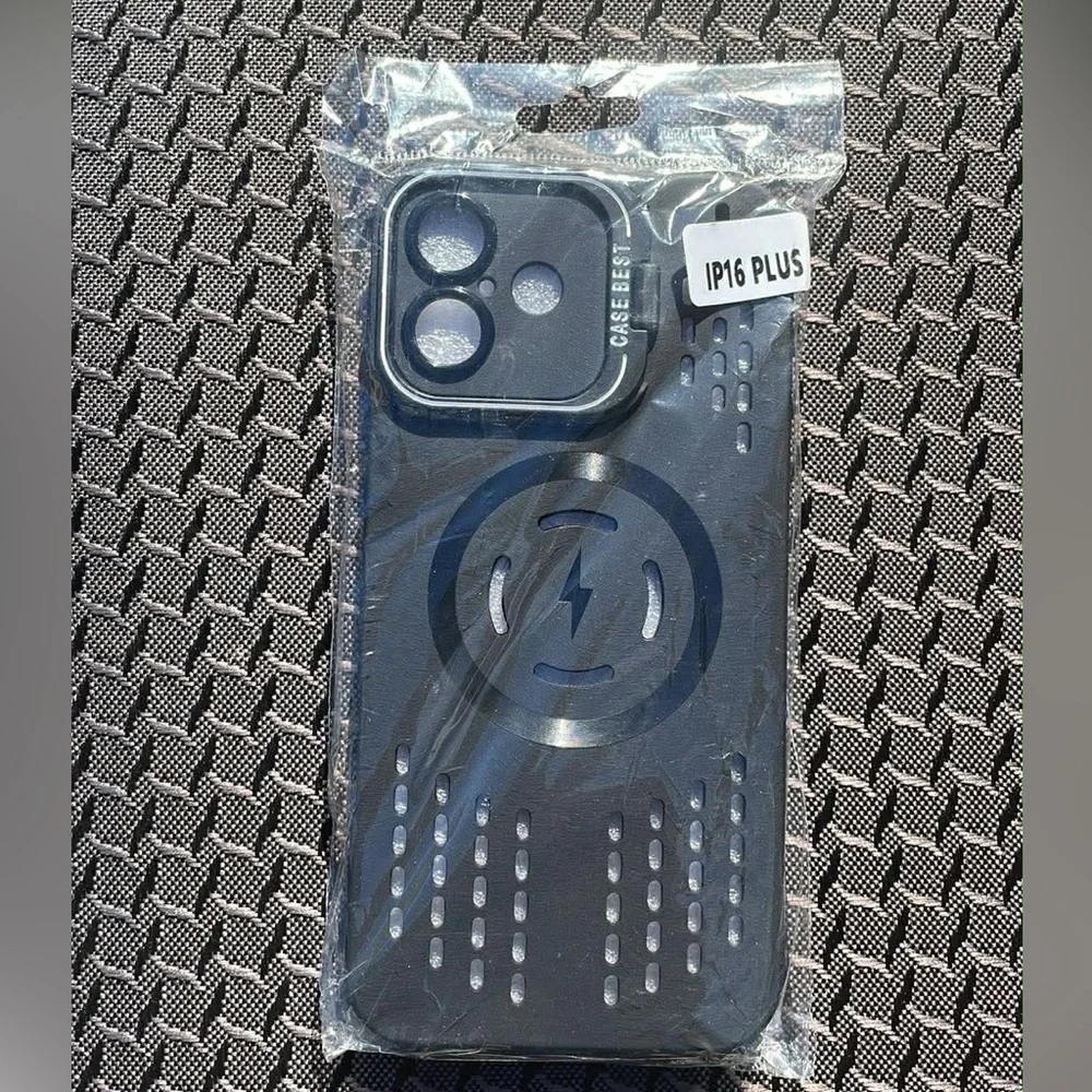 Black iPhone 16 Plus Case with Grip